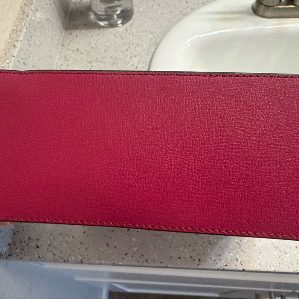 NWT Lulu Guinness Large Queenie Satchel Pink Raspberry Leather Crossbody Bag - Picture 12 of 15